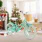 16" Kid's Bike with Training Wheels and Adjustable Handlebar Seat-Green