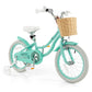 16" Kid's Bike with Training Wheels and Adjustable Handlebar Seat-Green