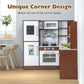 Wooden Corner Play Kitchen with Water Circulation System and Lights-Brown