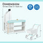 Wooden Kids Supermarket Playset with Cash Register and Shopping Cart-White