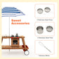 Wooden Play Cart with Sun Proof Umbrella for Toddlers Over 3 Years Old-Blue