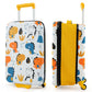 20 Inch Kids Rolling Luggage Foldable Hardshell Carry-on Suitcase on Wheels-Yellow